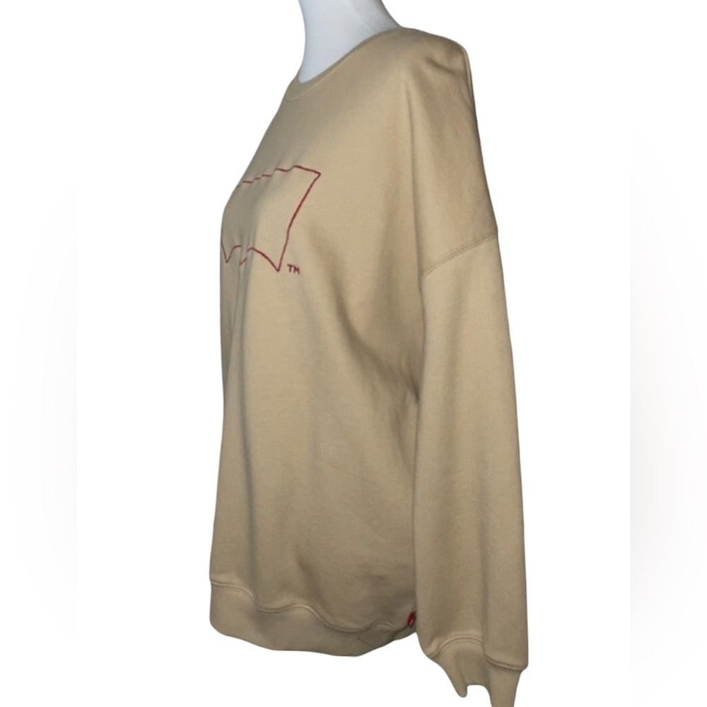 Levi's Red Collection Tan Crewneck Logo Sweatshirt, Unisex, Large, limited - Picture 4 of 12